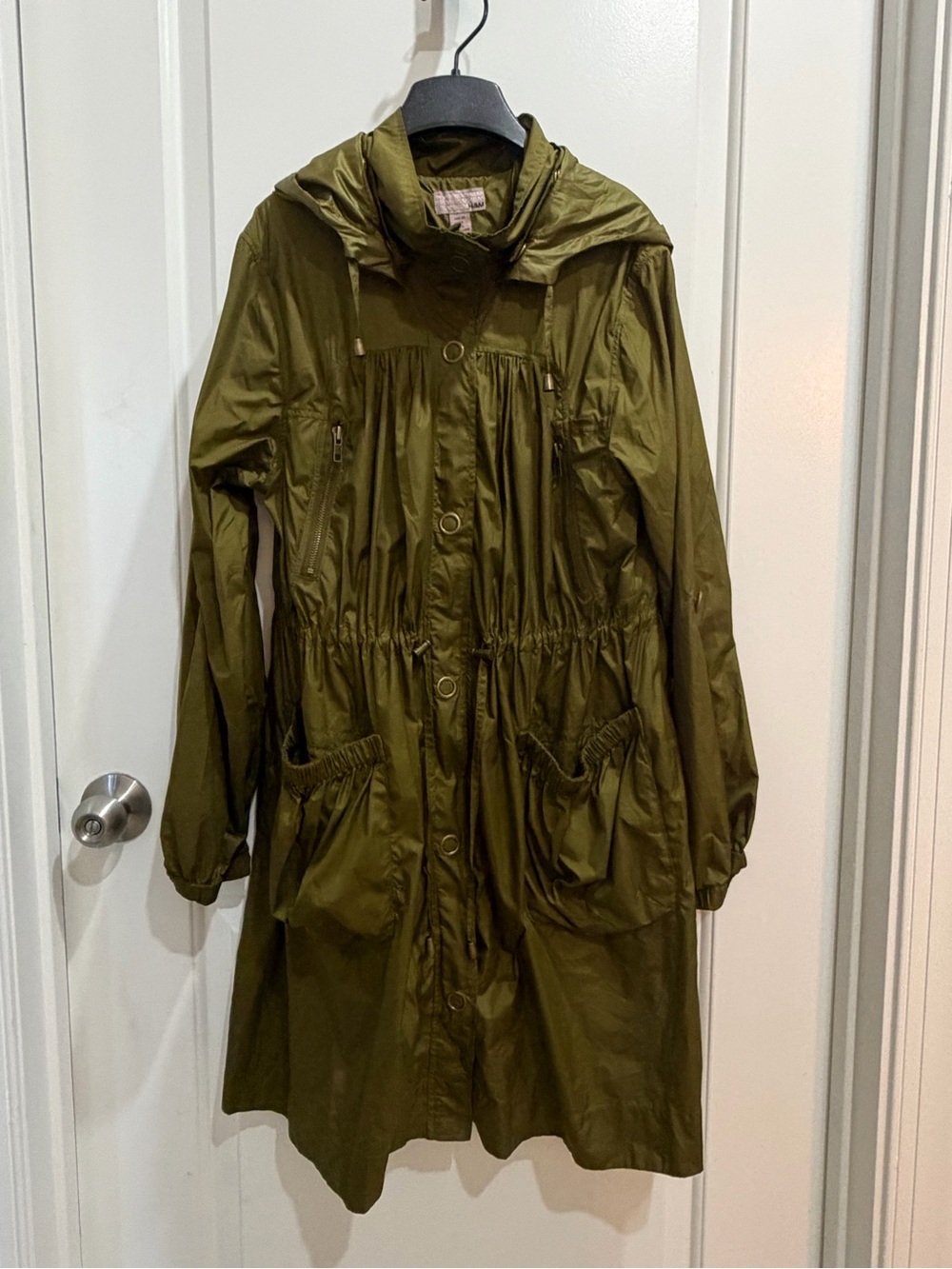 H&M Olive Green Women's Utility Anorak Trenchcoat Windbreaker Jacket